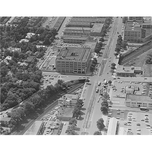 Cottage Farm (Boston University) Bridge, Commonwealth Avenue, Howard Johnson's building, Cadillac ?, Boston, MA