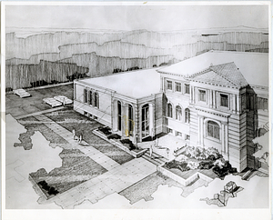 Architect's Drawing of Melrose Public Library Addition: Melrose, Mass.