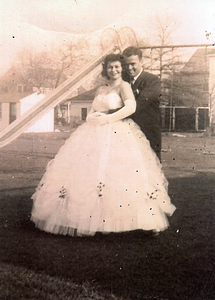 Eleanor Santos McCarthy and Ed McCarthy before Lowell High School Prom