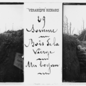 Man standing in a trench in the Bois de la Vierge