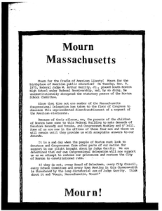 "Mourn Massachusetts" busing essay, 1975