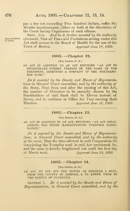 1803 Chap. 0013 An Act In Addition To An Act, Entitled, "An Act Establishing The Tenth Massachusetts Turnpike Corporation."