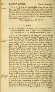 1807 Chap. 0040. An act to incorporate a number of the inhabitants of the towns of Royalston and Warwick, into a religious society by the name of the Baptist Society in Royalston.