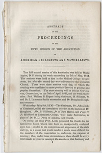 Abstract of the proceedings of the fifth session of the Association of American Geologists and Naturalists