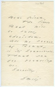 Emily Dickinson letter to Mrs. Emily Ford