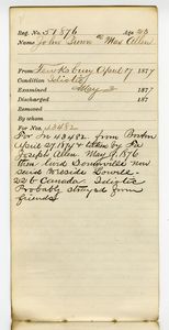 Tewksbury Almshouse Intake Record: Brown, John