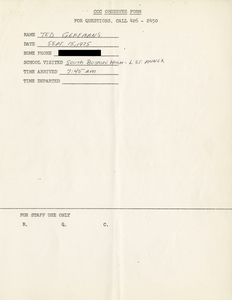 Citywide Coordinating Council daily monitoring report for South Boston High School's L Street Annex by Theodore A. Geremans, 1975 September 15