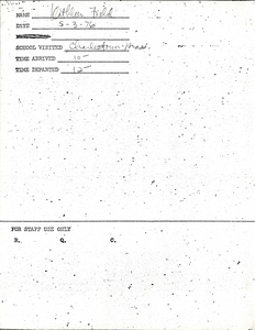 Citywide Coordinating Council daily monitoring report for Charlestown High School by Kathleen Field, 1976 May 3