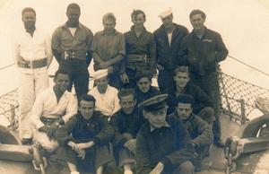 Men aboard the U.S.S Buckley D.E. (destroyer escort) 51