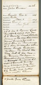 Tewksbury Almshouse Intake Record: Curran, John