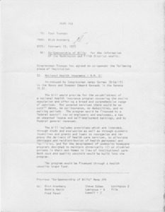 Memo #45: Re: Co-sponsorship of bills: for the information of the Washington and Fifth District staffs