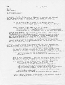 Memo to PET from Chris C. regarding Afghanistan Mark Up