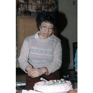 Guests and cake at an International Women's Day event