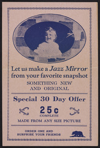 Leaflet for a Jazz Mirror, location unknown, undated