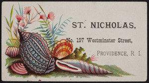 Trade card for St. Nicholas, sewing machines, No. 197 Westminster Street, Providence, Rhode Island, undated