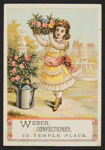 Trade card for Weber, confectioner, 25 Temple Place, Boston, Mass., undated