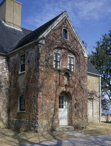 Exterior view of front entry, Spencer-Peirce-Little Farm, Newbury, Mass.
