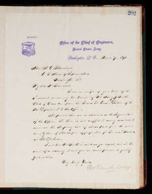 Thomas Lincoln Casey Letterbook (1888-1895), Thomas Lincoln Casey to Hon. N. C. Blanchard, March 7, 1892