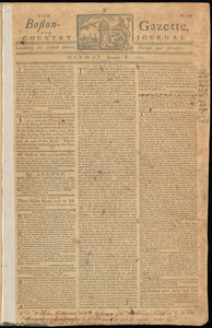 The Boston-Gazette, and Country Journal, 8 January 1770