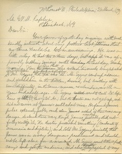 Letter from Benjamin Smith Lyman to G. V. M. Rafelye