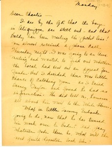 Letter from Mary Pond to Charles L. Whipple