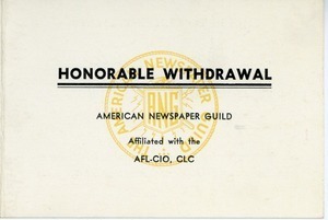 American Newspaper Guild honorable withdrawal for Charles L. Whipple