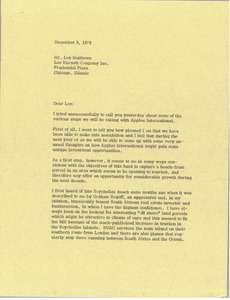 Letter from Mark H. McCormack to Len Matthews