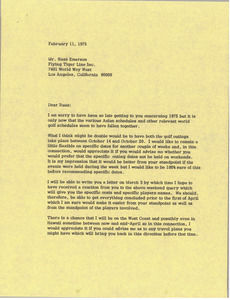 Letter from Mark H. McCormack to Russ Emerson