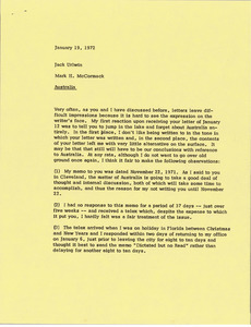 Memorandum from Mark H. McCormack to Jack Urlwin