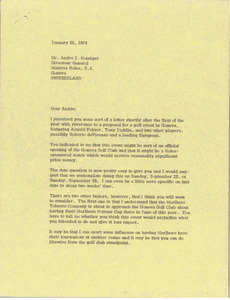 Letter from Mark H. McCormack to Andre J. Heiniger