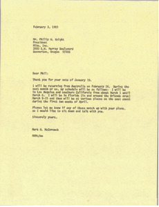 Letter from Mark H. McCormack to Philip H. Knight