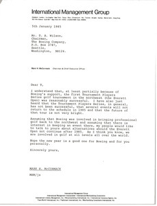 Letter from Mark H. McCormack to T. A. Wilson