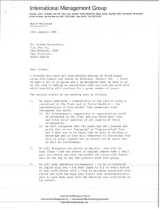 Letter from Mark H. McCormack to Graham Boonzaaier