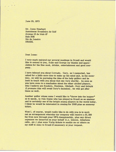 Letter from Mark H. McCormack to Jesse Rinehart