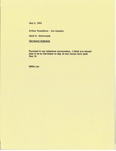 Memorandum from Mark H. McCormack to Arthur Rosenblum - Digital ...