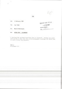 Fax from Mark H. McCormack to Ian Todd