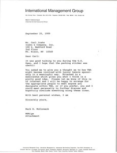 Letter from Mark H. McCormack to Carl Icahn