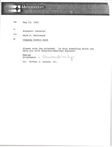 Memorandum from Mark H. McCormack to Alastair Johnston