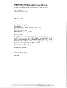 Letter from Mark H. McCormack to Peter A. White