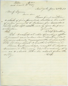Letter from W. H. Woodbury to Joseph Lyman