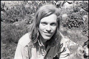 Mark Fahrner (commune member) in a garden