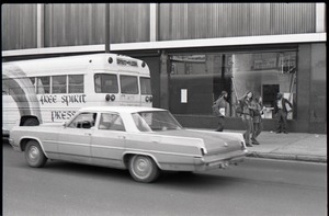 Free Spirit Press bus parked on street