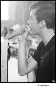 National Student Association Congress: delegate speaking at a microphone