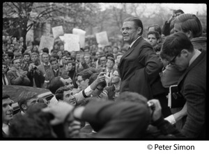 Robert McNamara confronted by antiwar students at Harvard University