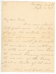 Letter from Letitia Crane to Frank F. Newth