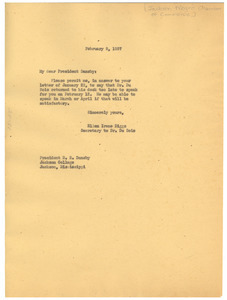 Letter from Ellen Irene Diggs to Jackson Negro Chamber of Commerce