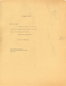 Letter from W. E. B. Du Bois to A. C. McClurg & Co.