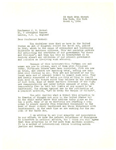Letter from W. E. B. Du Bois to Professor J. D. Bernal