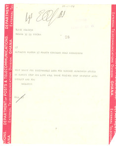 Telegram from MacLorin to Alphaeus Hunton