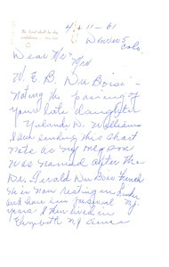 Letter from Maude French Odhams to W. E. B. Du Bois